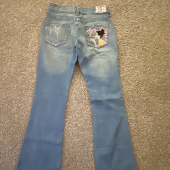 True Religion embroidered geisha Back Pocket Boot Cut / Y2K/ SIZE 29 - Picture 1 of 6